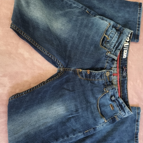 A2A11 jeans blue straight leg button fly Size W 33 - Picture 6 of 13